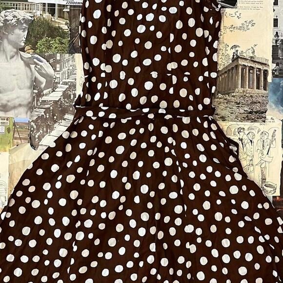 Y2k Mlle Gabrielle Polka dot maxi dress brown - Picture 8 of 8